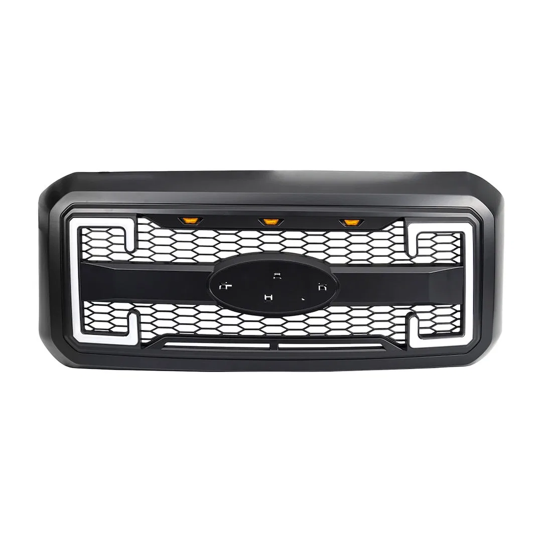 AMFMFA00130 – AMERICAN MOD Grille, Mesh Style With Emblem And Light Cutouts Matte Black ABS Plastic With Daytime Runn...